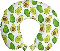 Vista 239 de Lunarable Teal Travel Pillow Neck Rest, Aquatic Fauna Theme Hand Drawn Style Various Starfish in Blue Shades, Memory Foam Traveling Accessory for