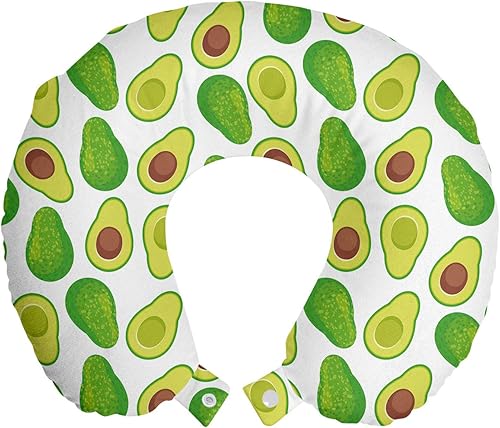 Miniatura 239 de Lunarable Teal Travel Pillow Neck Rest, Aquatic Fauna Theme Hand Drawn Style Various Starfish in Blue Shades, Memory Foam Traveling Accessory for