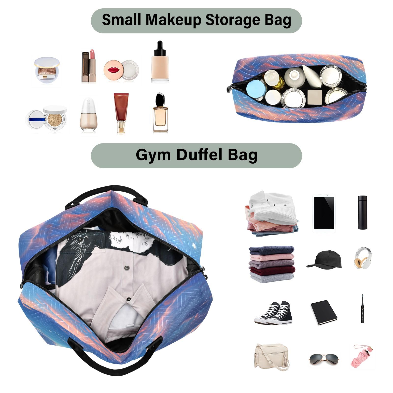 Sac de voyage pour la plage, le voyage, la gym, le yoga, le week-end, Plage paysagère, Taille unique, Sac de voyage