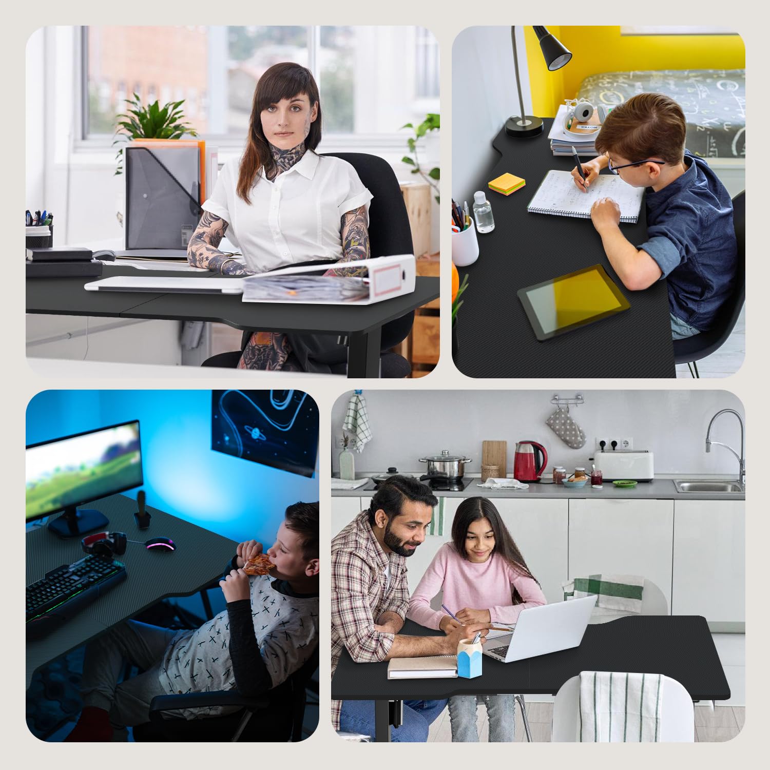 Sonnewelt 120 * 60cm Schreibtisch Höhenverstellbar Elektrisch Bürotisch Stehpult Computertisch mit Memory-Steuerung und Anti-Kollisions Technologie, Schwarz