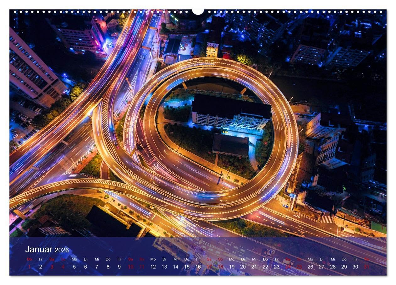 Traffic Lights - Großstadtverkehr der schönsten Metropolen von oben (hochwertiger Premium Wandkalender 2026 DIN A2 quer), Kunstdruck in Hochglanz: ... aufregender Weltstädte (CALVENDO Orte)