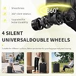 Krute Carry On Luggage PC+ABS Luggage Aluminum Frame Zipperless Lightweight Hardshell Suitcase with TSA Lock Spinner Wheels 20 Inch Black