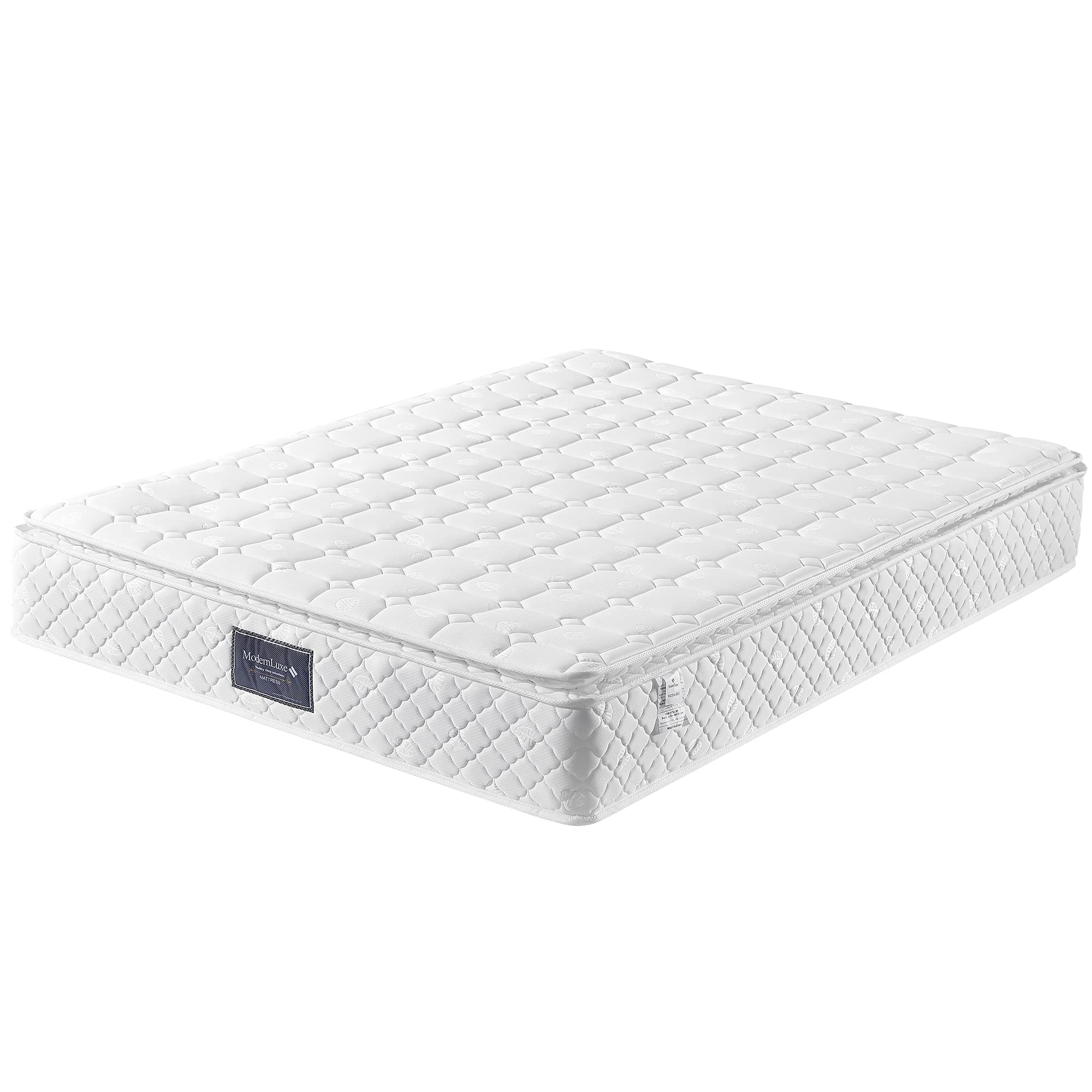 Generisch Moderno letto matrimoniale 140 x 200 cm con 2 cassetti, con struttura del letto e rete a doghe, rovere bianco, carico massimo 181 kg, spazio sotto il letto, materasso per chi dorme