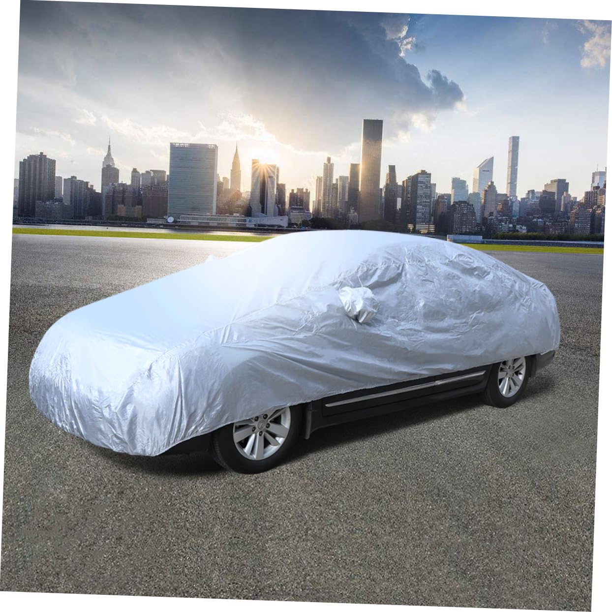 Ciieeo Car Cover Silver Outdoor Protector for Snow Uv and Rain for and SUV Easy to Store and — view 4