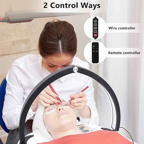 Miniatura 4 de Luz de media luna para escritorio de uñas, lámpara de mesa de media luna de 29 pulgadas, lámpara de escritorio de uñas con controlador de alambre y