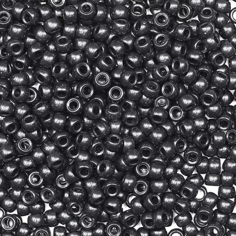 Tibaoffy Crafts Black Beads 6x9mm,Pony Beads Total About 1000pcs