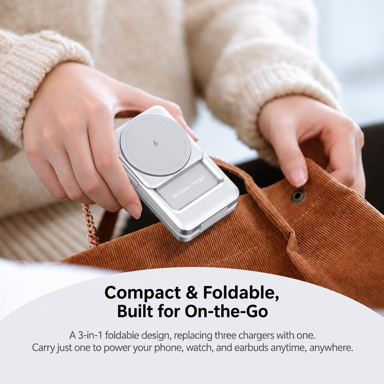 3 in 1 Foldable Wireless Charger Compatible with iPhone/Apple Watch/Airpods image 4