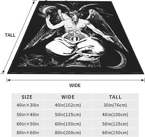 Miniatura 4 de Baphomet - Manta satánica de forro polar para iglesia ultra suave, micromanta para ropa de cama, decoración de sala de estar, sofá, manta de 40 x 30