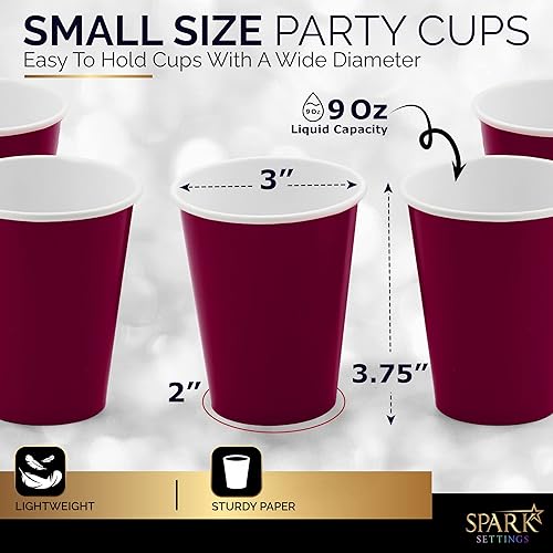 Miniatura 2 de Vasos de papel desechables, 9 onzas, tazas de café de papel de bayas, tazas desechables de café fuertes y resistentes para fiestas, bodas, día de