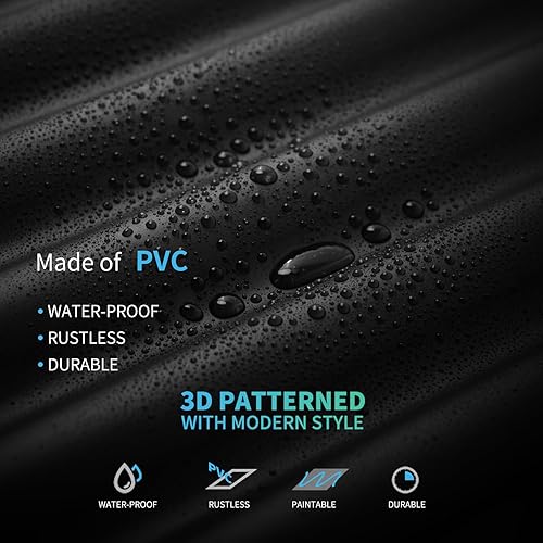 Miniatura 4 de Art3d Azulejos de techo caídos de 2 x 4 pies en negro, paneles de pared 3D de diseño semicilindro de 12 hojas para decoración de pared interior, 24