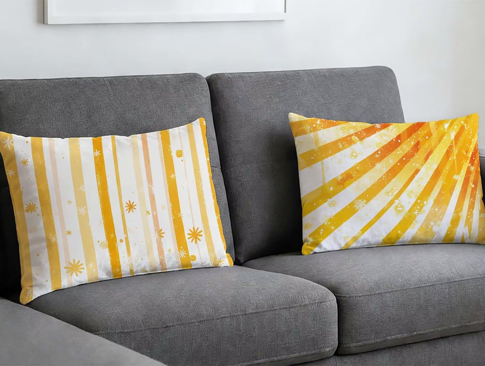 Taie oreiller 40x70 orange en velours pour revitaliser un canapé fatigué