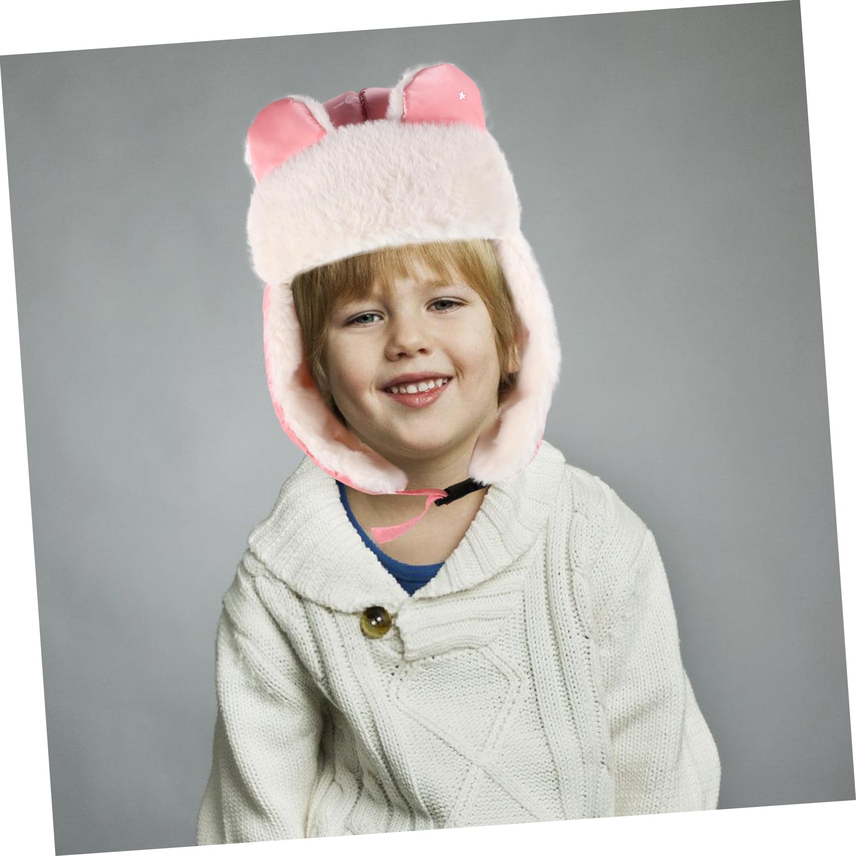 minkissy Cappello Antivento per Ragazzo con Protezione per Orecchie Design con Maschera e Adatto per attività all Invernali