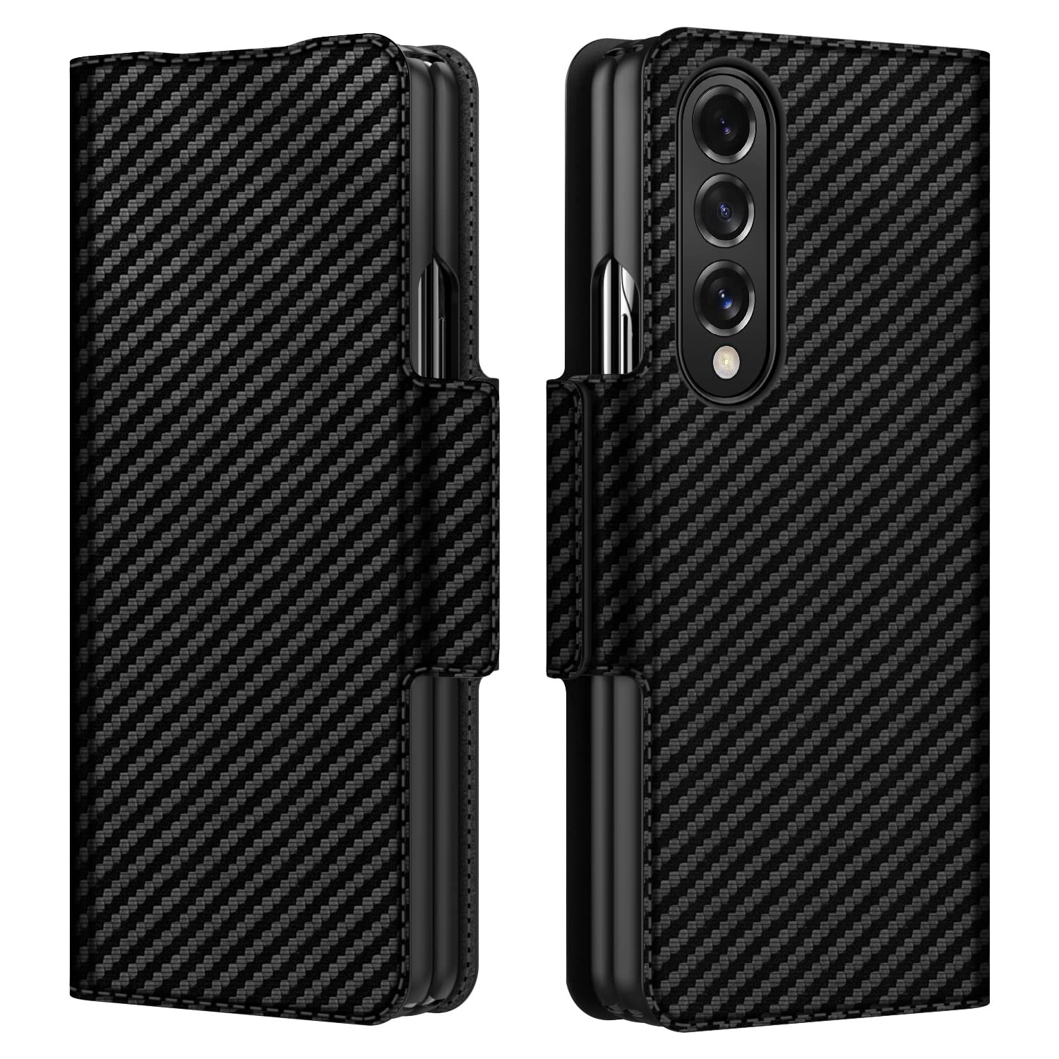 Amazon.com: CENMASO Split Designed for Samsung Galaxy Z Fold 3 Case,[RFID  Blocking] Three-in-one Hybrid Magnetic Wallet Card Slot Fiber Leather  Protective Case for Galaxy Z Fold 3- Black : Cell Phones &
