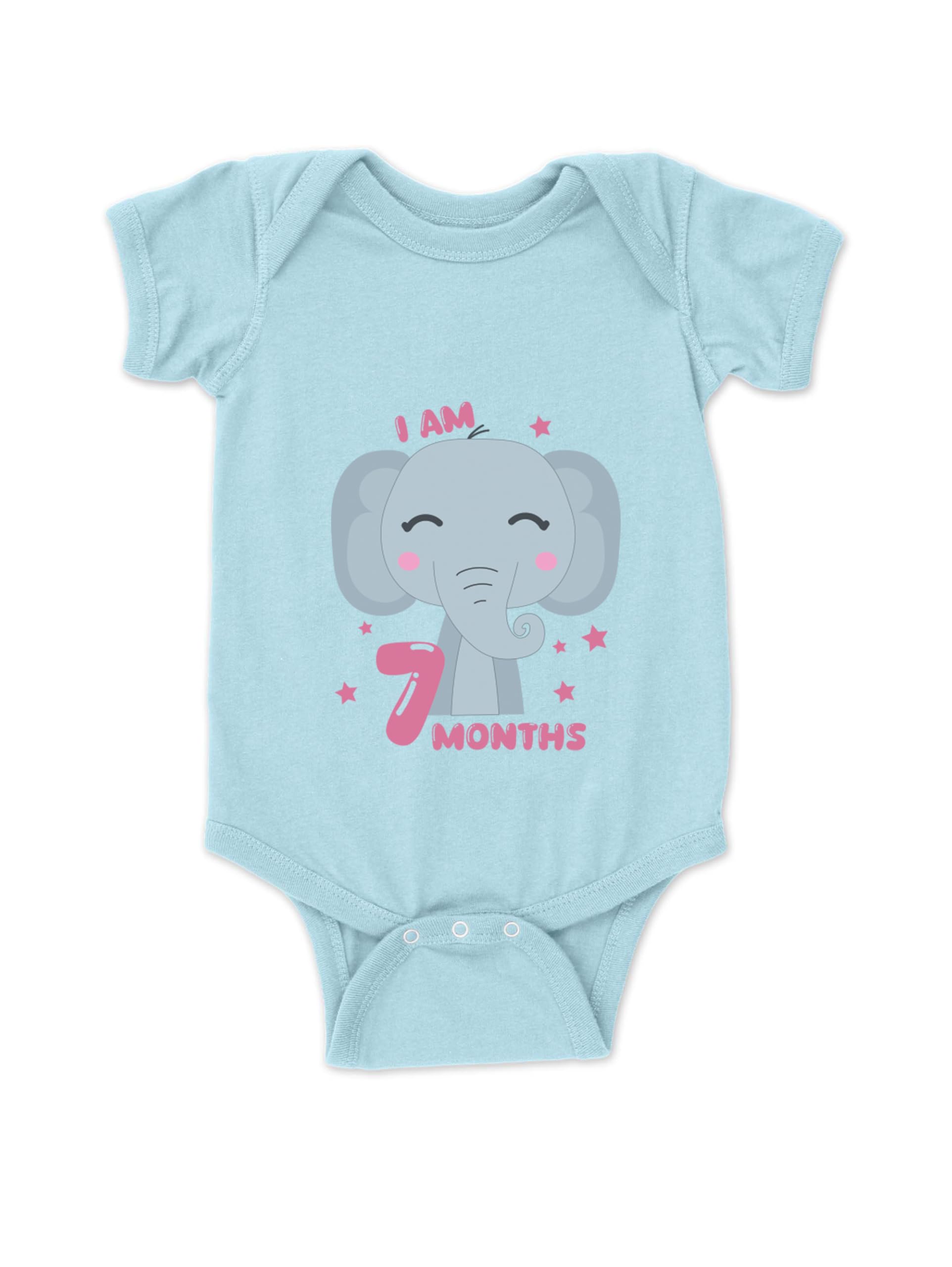 drobe Cotton 7 Month Birthday Print Romper Newborn Blue Baby Romper for baby girl & baby boy-picture-45
