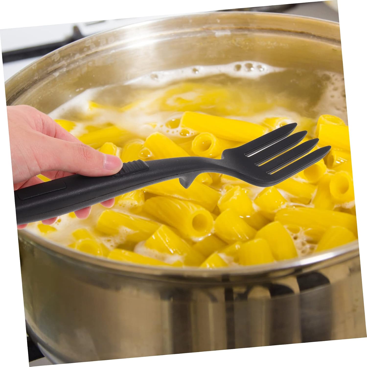 2Pcs Ergonomic Silicone Cooking Fork Multi Function Kitchen Forks for Pasta Noodles Stirring and Mixing Heat Resistant Reusable Utensils for Home Restaurants and Hot Pot Use
