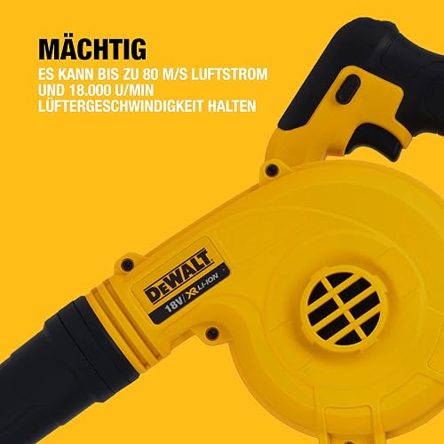 DEWALT 18V XR Compact Blower, Tool Only, DCV100-XJ, Battery Powered, Yellow/Black - 3