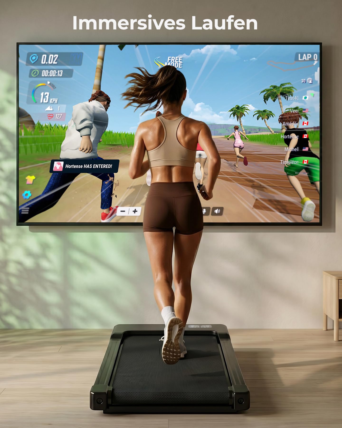 MJWW Walking Pad mit Steigung 6%, Laufband für Zuhause & Büro 136 KG mit Smart App 6 km/h & 12 km/h, Laufband Schreibtisch Leise 2.5 PS mit Schulungskurse und Multiplayer-Wettbewerbe