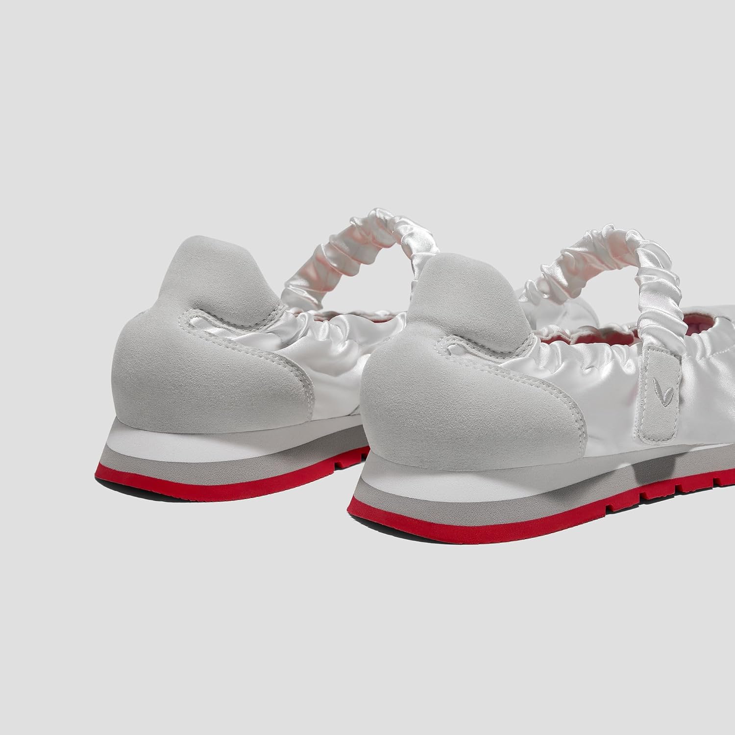 VIVAIA Ayla Women's Mary Jane Flats - Satin Round Toe Ballet Sneakers with Elastic Strap, Lightweight Cushioned Walking Shoes, Comfortable Dressy Sneakerina