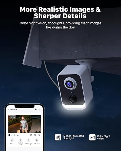 Miniatura 3 de Cámaras de seguridad inalámbricas para exteriores Cámaras de energía solar para seguridad en el hogar Batería WiFi Kit de sistema de cámaras de