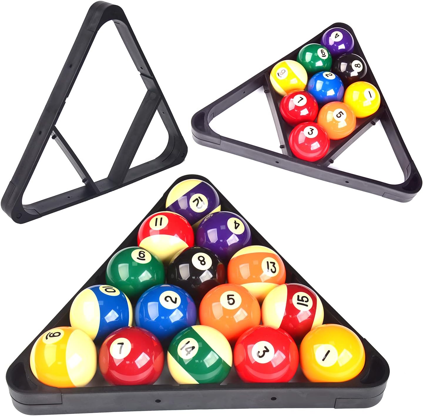 MoyanSuper Solid Wood Pool Ball Rack Billiard Ball Triangle Rack, Diamond Rack, Pool Table Ball Holder Positioning Rack,2-1/4" Pool Ball Rack (Black Diamond Rack) : Sports & Outdoors