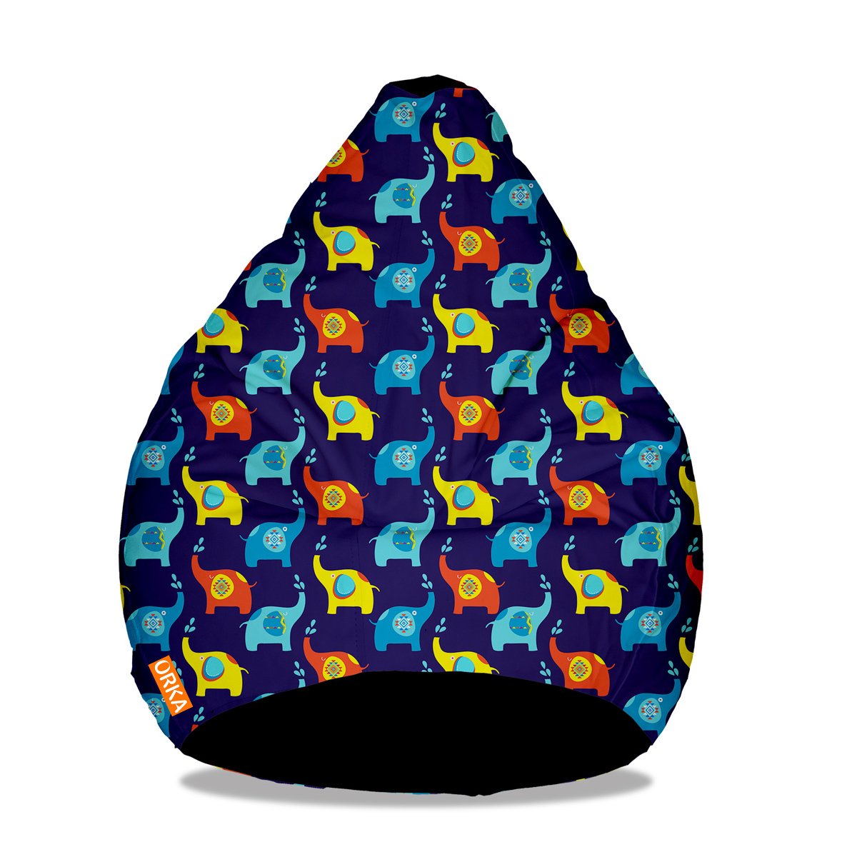 Orka Ethnic Elephants Digital Printed Bean Bag XXXL Cover Only-image-31