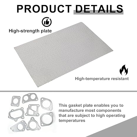 20/30 x 20 cm Sealing Paper Exhaust Thickness 1.6 mm Exhaust Seal Manifold Seal Paper Exhaust Seal Multilayer Metal Plate Universal Heat Resistant up to 350 Degrees (30 x 20)