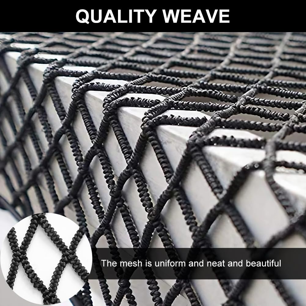 Filet de remorque 1,5 x 2,2 m, Filet de sécurité pour remorque avec marquages d'angle et Crochets d'expansion, Filet Intelligent pour remorque pour sécuriser Le Chargement
