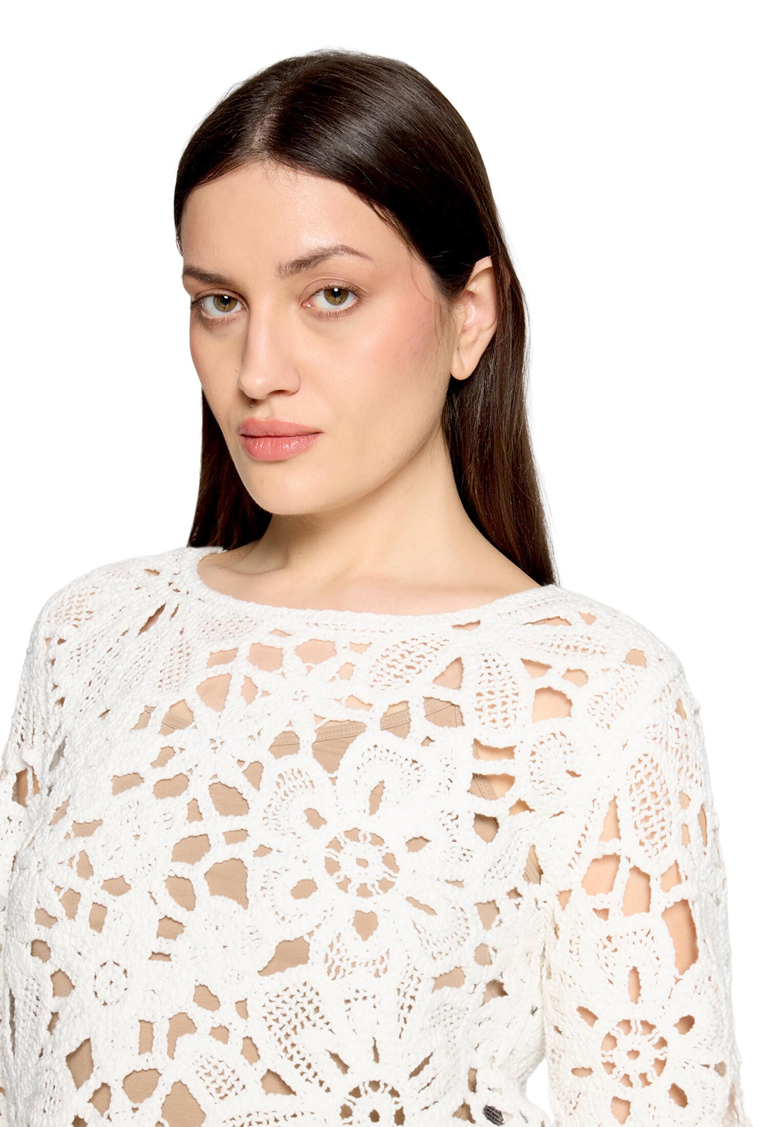 Betty Barclay Damen Lochstrick-Pullover mit U-Boot-Ausschnitt