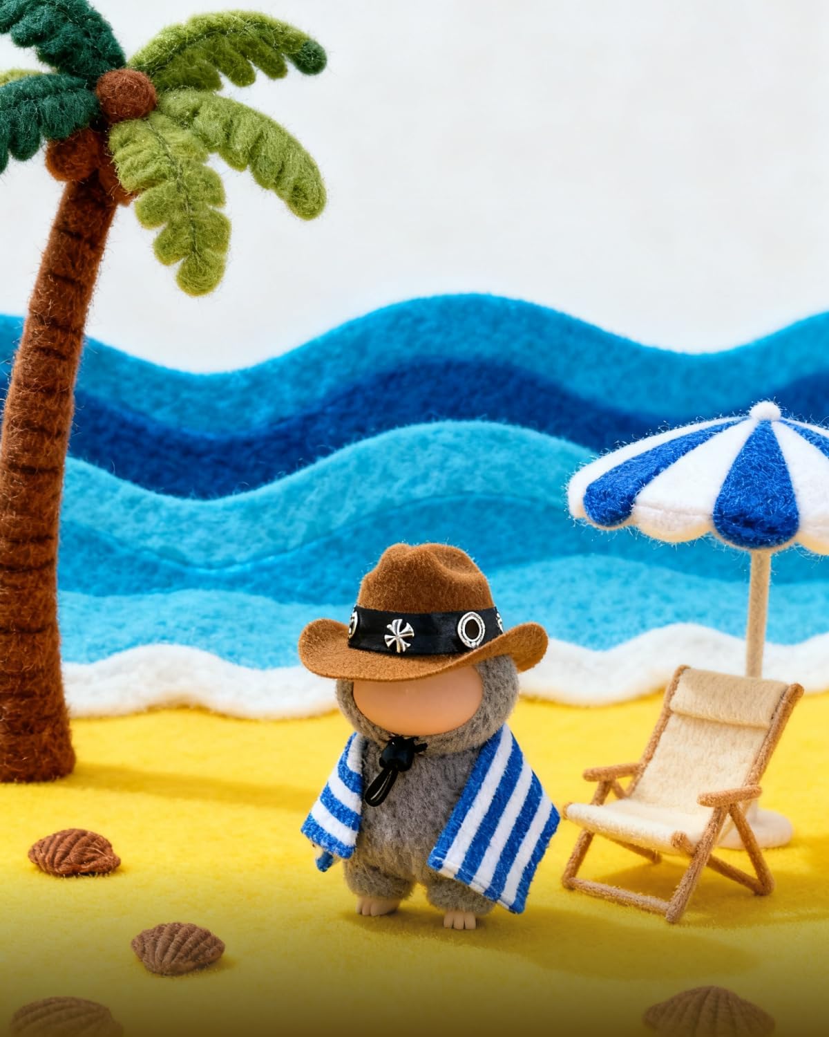 Mini Cowboy Hat for Labubu The Monster Big Into Energy Series, Handmade Western Style Doll Hat, Miniature Accessory for Labubu Outfits & Decoration