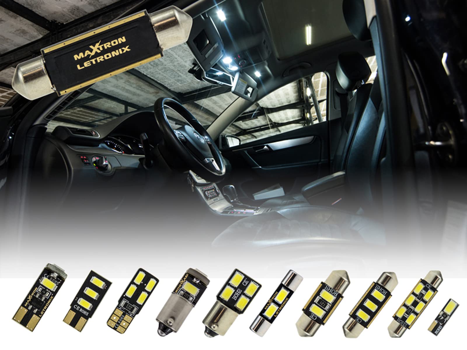 Set di Lampadine LED Auto Illuminazione Interna Galaxy II (tipo WA6) 4500 K, Luce Bianca Neutra, Set Completo
