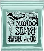 Cordas para guitarra elétrica Ernie Ball Mondo Slinky, revestimento de níquel, calibre 10.5-52