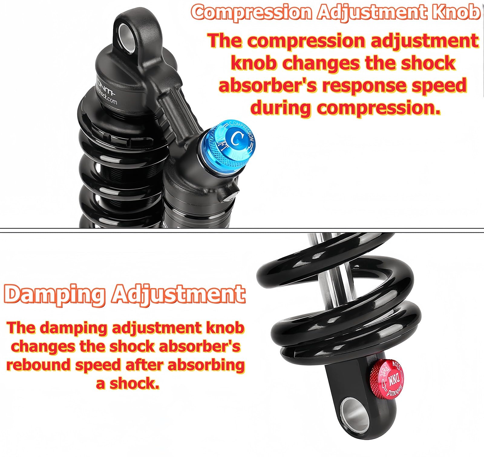 Amortiguador de Suspensión Trasera para Bicicleta de Montaña de Descenso, Compatible con Bicicletas De Montaña y Eléctricas.
