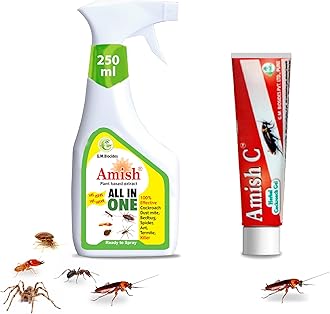 Combo Pack Herbal All In One Insect Spray 250ml & Cockroach Gel 20g For Home Kitchen|10 Minutes Formula |Removes Entire Ant, Cockroach, Bed Bug, Lizard |Powerful 100% Organic Repellent