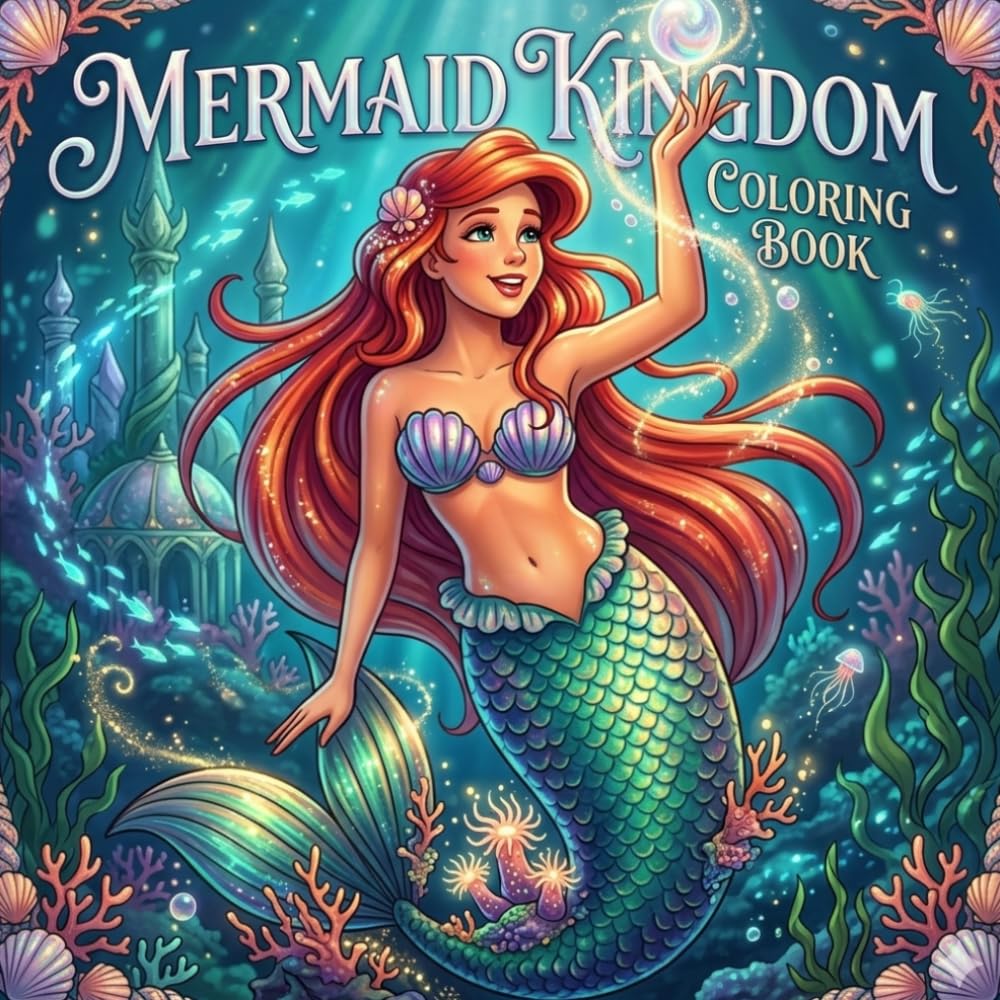 Mermaid Kingdom Coloring Book: Cute & Magical Mermaids, Ocean Friends, and Underwater Adventures for Relaxing Coloring Fun