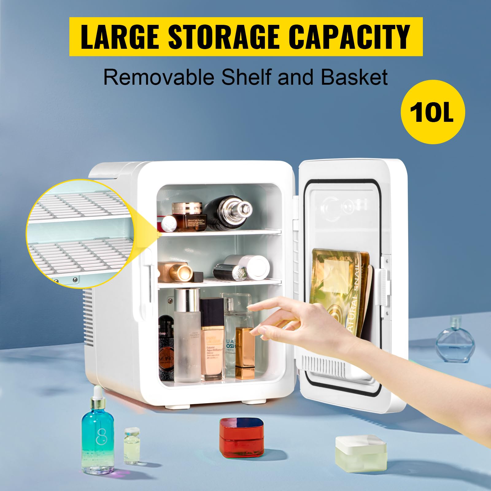 LooMar Minibar - Minibar Réfrigérateur - Petit Réfrigérateur Capacité 10L - Mini Réfrigérateur Bar Modèle - Blanc