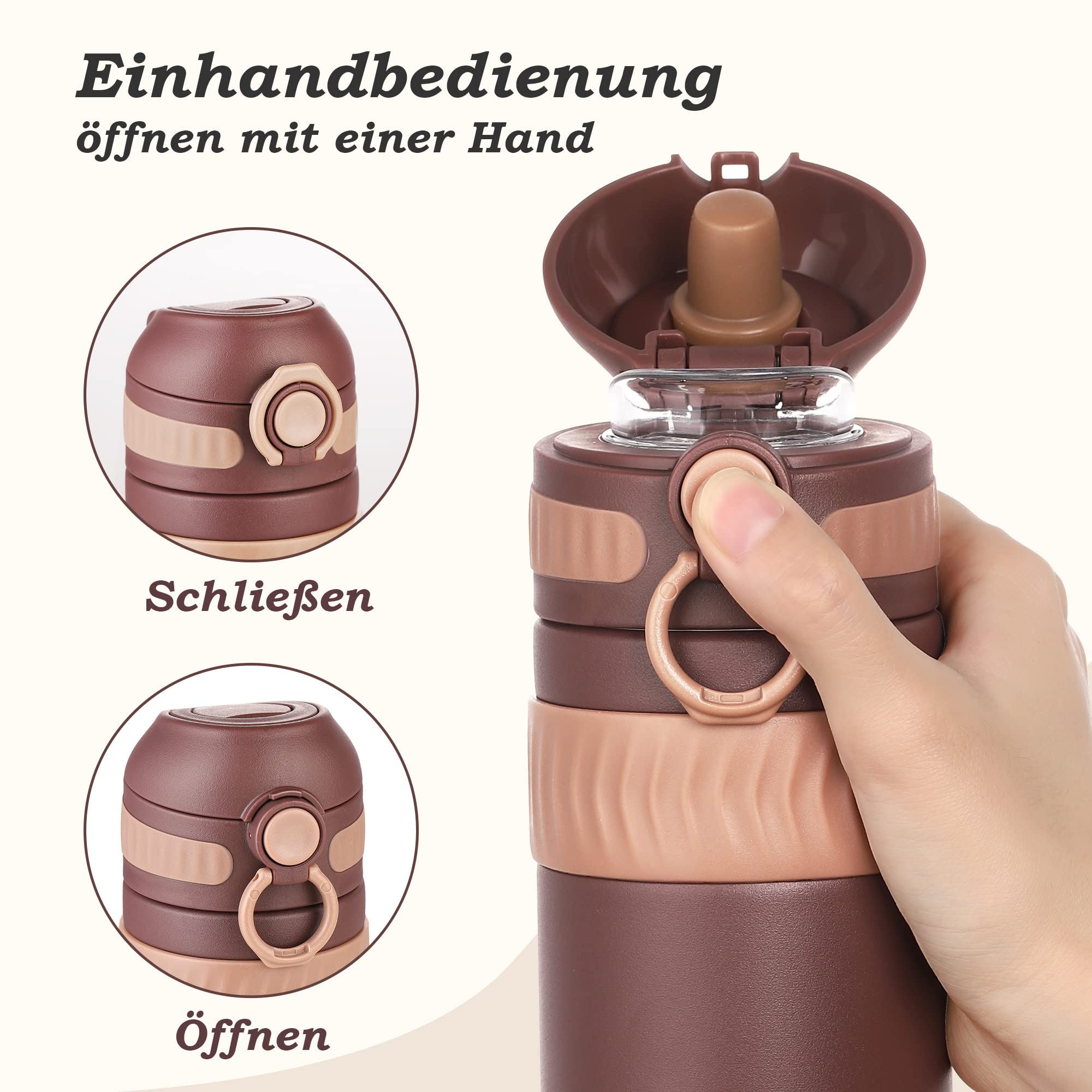 TITIROBA TKK Taza Térmica De 450 Ml, De Acero Inoxidable, Con