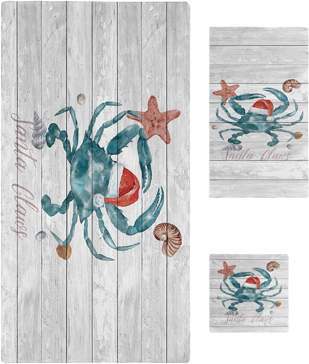 Christmas Bathroom Towel Set,Microfiber Bath Kitchen Beach