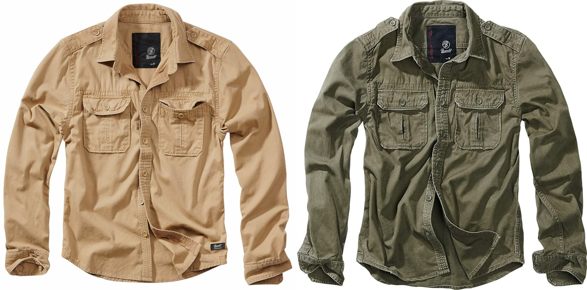 Brandit Vintage Hombre Manga Larga Negro Regular