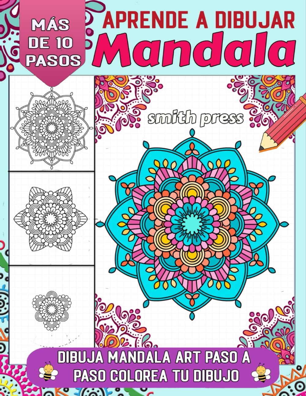 aprende a dibujar Mandala: Crea tu propio mandala con estas instrucciones paso a paso e infunde colores vibrantes en tu dibujo.