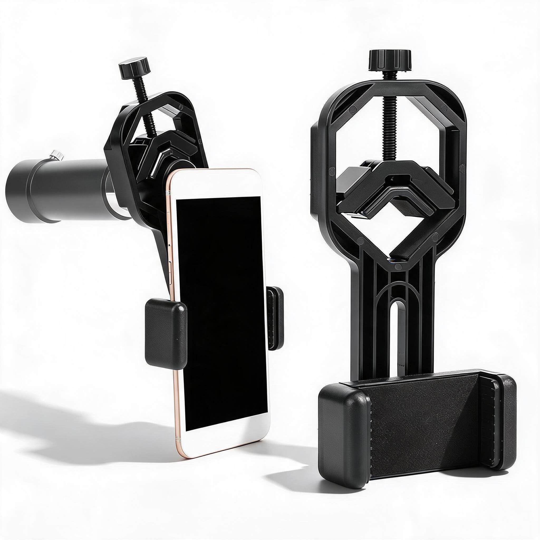 Czarny uchwyt na telefon komórkowy do lornetki Monokularowe teleskopy astronomiczne Uniwersalny teleskop / mikroskop Adapter uchwytu na telefon Uchwyt na telefon komórkowy do telefonu komórkowego 5 cm-9 cm