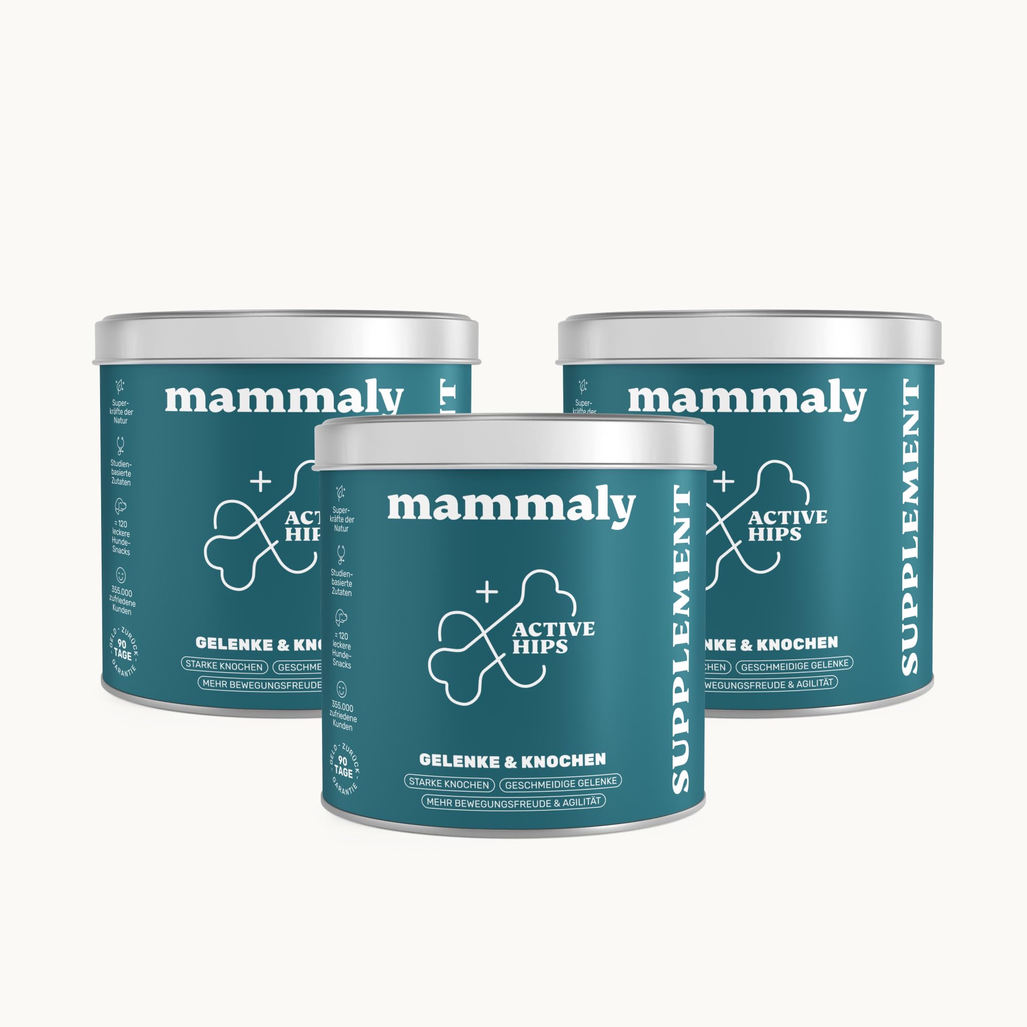 11-in-1 Grünlippmuschel Hund Gelenktabletten - Happy Hips 330 Leckerli (975g) von mammaly - Gelenk- & Knochenschutz für Hunde - Praktische Alternative zu Kapseln & Grünlippmuschelpulver für Senior