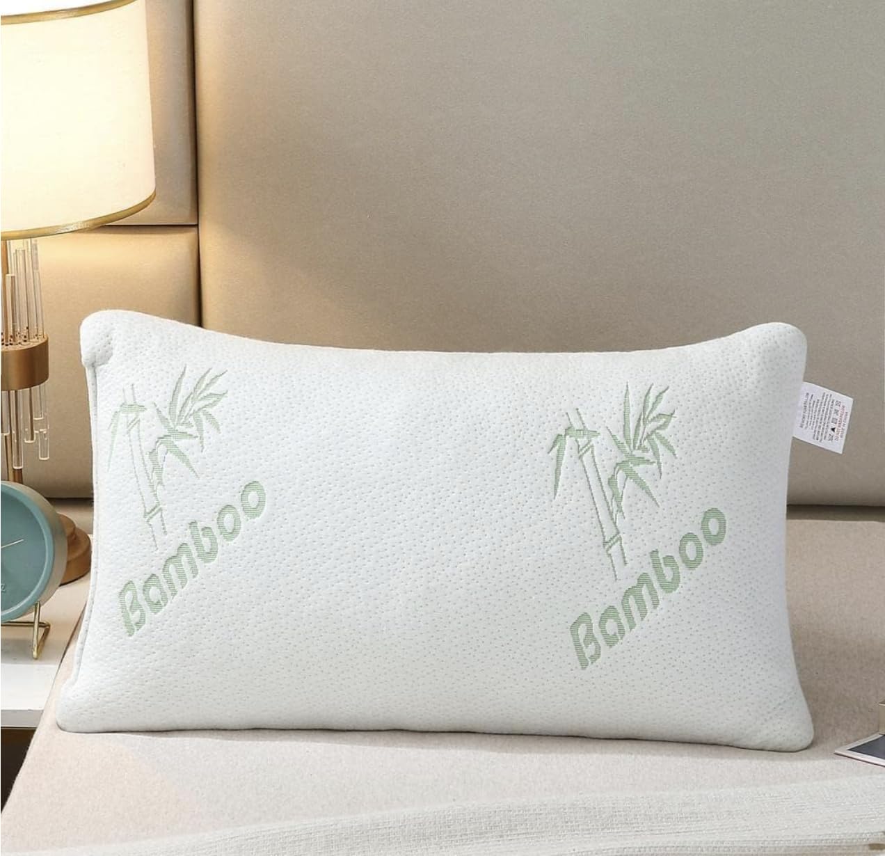 BLOOM BLENDS Bamboo Memory Foam Support Pillow – Medium Firm, Hypoallergenic, Orthopedic for Neck & Back Pain – Ideal for Side and Back Sleepers