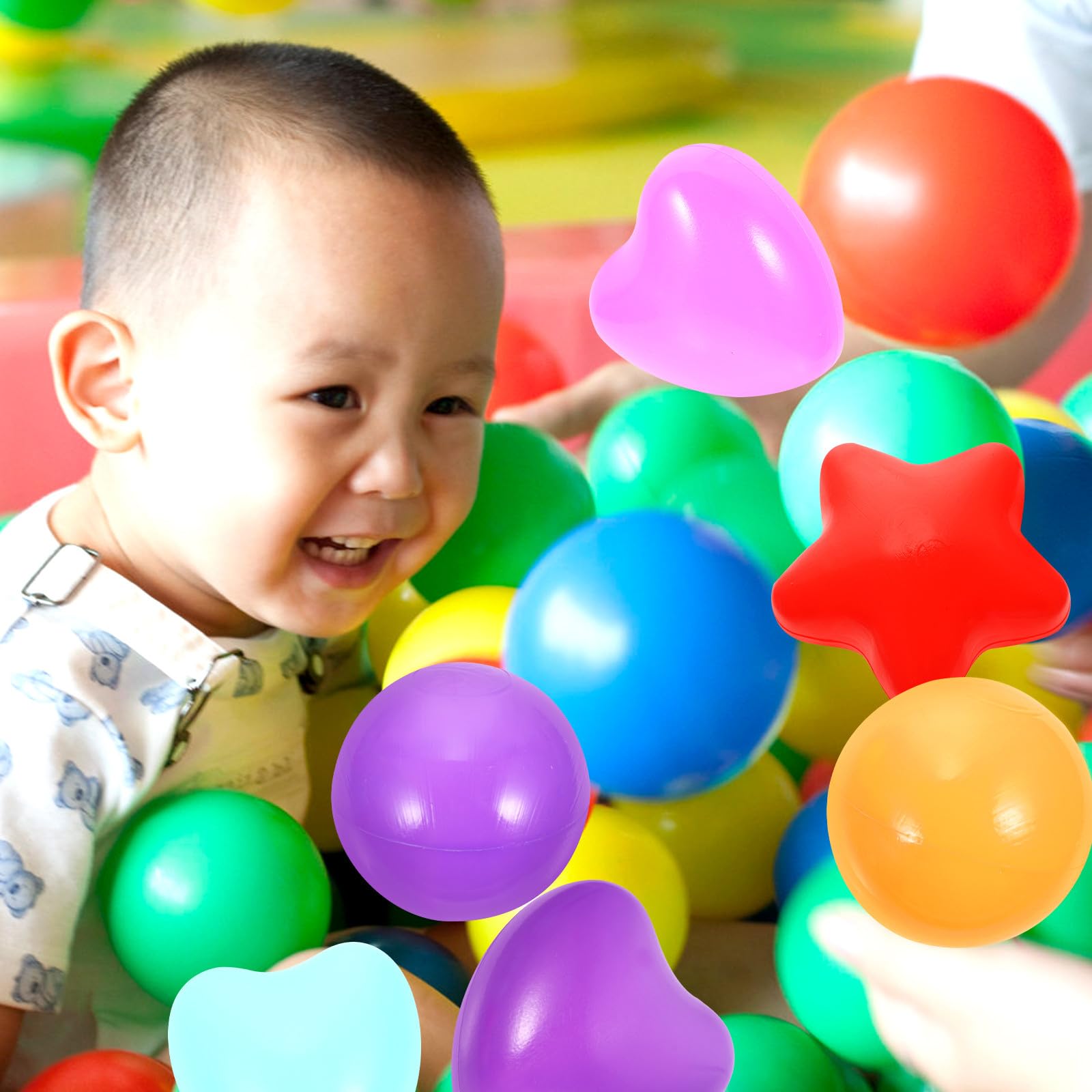 GARVALON Bolas Forma de Estrella de Plástico, 150 Piezas para Niños