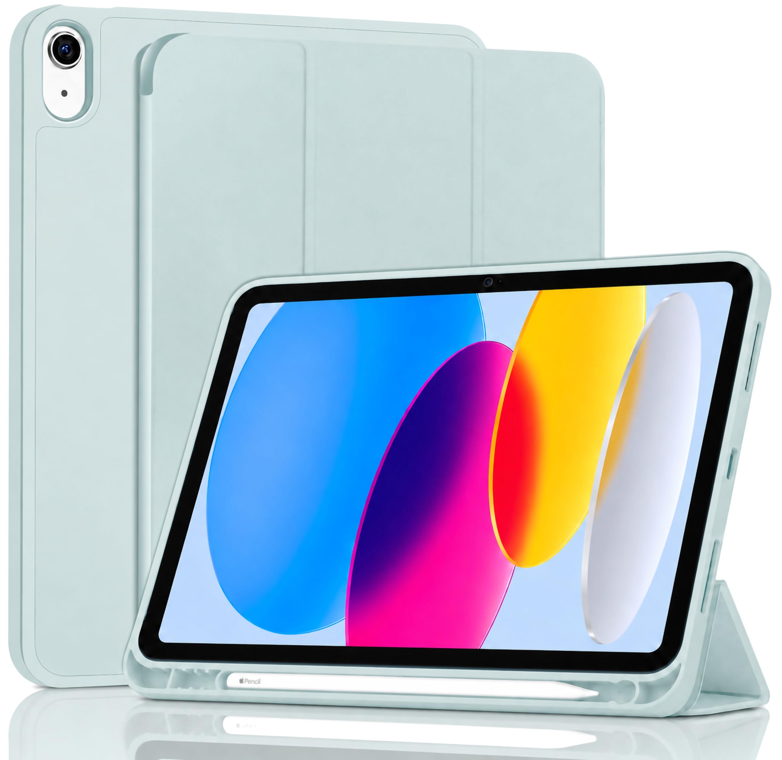 ProElite Smart Case for iPad (A16) 11th/10th Generation (2025/2022) [Auto Sleep/Wake Cover] [Left Side Pencil Holder] [Soft Flexible Case] Recoil Series - Light Blue-image-17