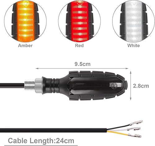 Miniatura 4 de Kinstecks 4 indicadores de motocicleta, luces intermitentes que fluyen, indicadores de giro de motocicleta, luces de circulación diurna, luces