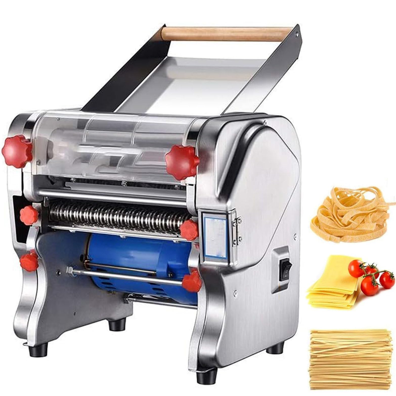 Macchina per La Pasta Professionale – Sfogliatrice Elettrica da 550 W con Lame da 3/9 Mm, Spessore Regolabile da 1 a 20 Mm, per Pasta E Gnocchi FKM180