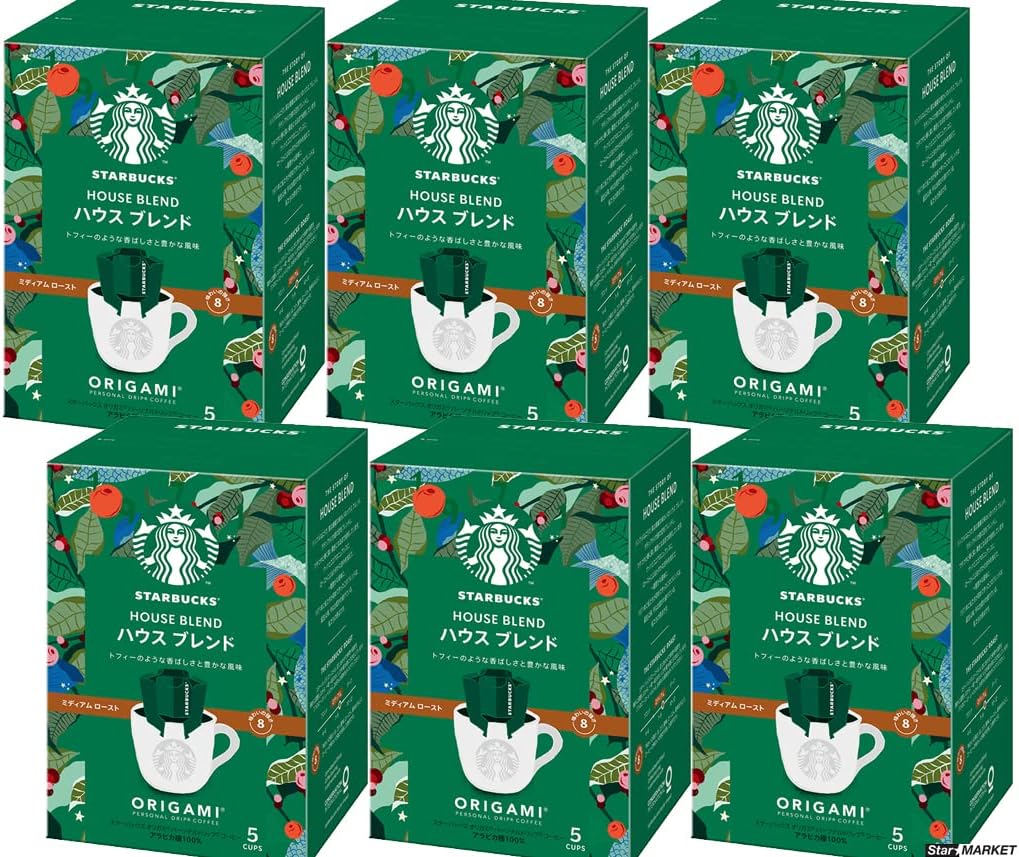 Starbucks House Blend Box Origami Personal Drip Coffee 5 Bags x 6 Boxes