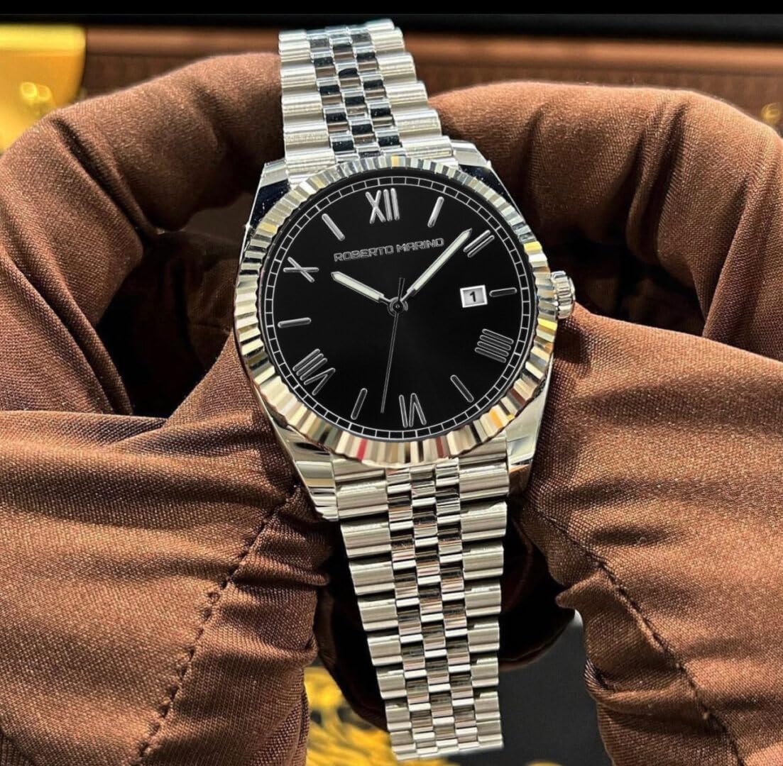 Roberto Marino Men’s Luxury Watch – Gold Stainless Steel, Japanese Quartz, Blue Dial, 3 ATM Water Resistant - Image 7