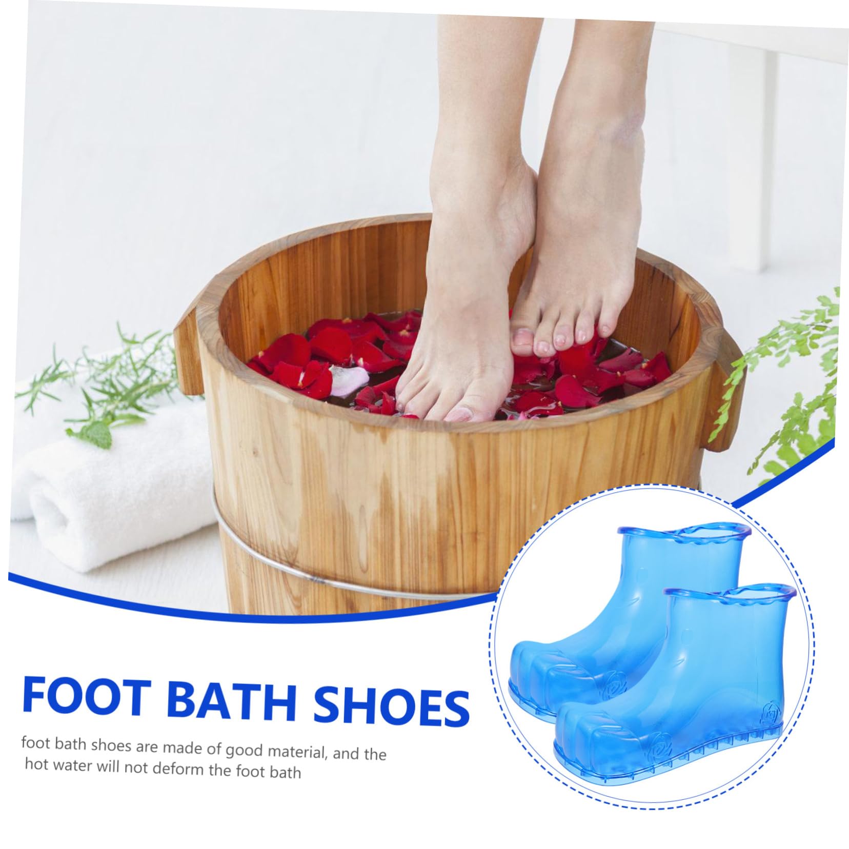 Fußbad Badewanne aus Kunststoff Tragbar und Einfach zu Verstauen Massage Fußbadeschuhe für Entspannende Pedikürebäder zu Hause und Badezimmer