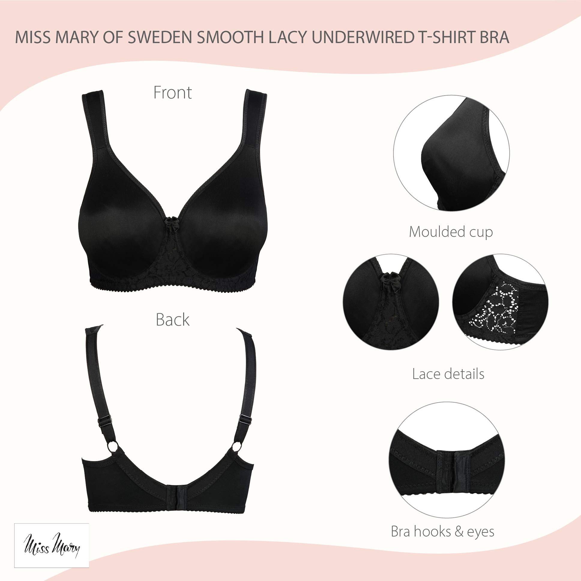 Miss Mary of Sweden Smooth Lacy Soutien-Gorge pour t-Shirt avec Armatures
